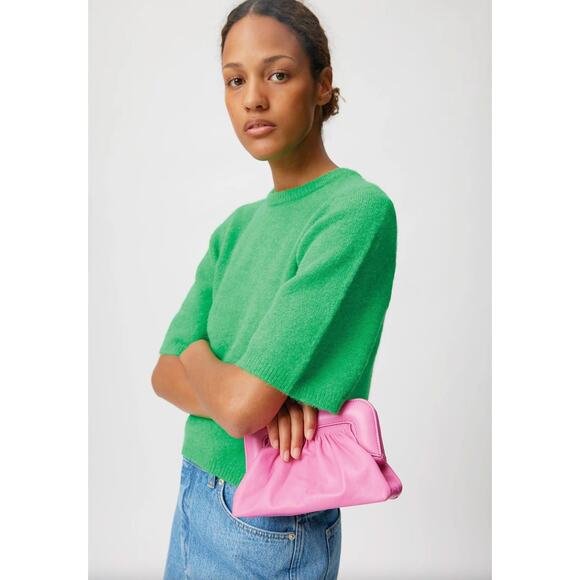 GESTUZ Alpha GZ Tee Sweater Alpaca Wool Green Bee Sz L {3C32} - Picture 3 of 9